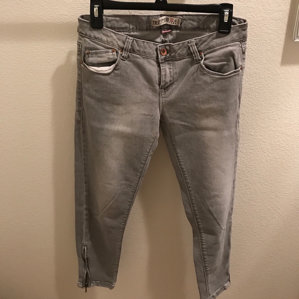 Zara Trafaluc grey  washed denim skinny