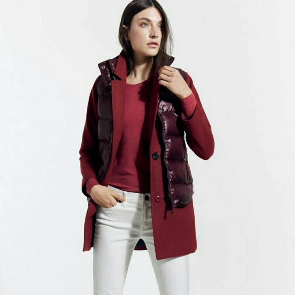 J. Crew Shiny Puffer Vest Maroon Red S