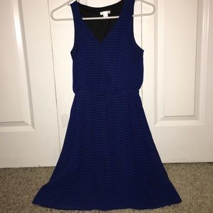 Blue and black pattern dress