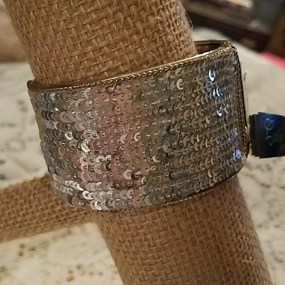 NWT Catie Stein Sequin Hinged Clamper Bangle