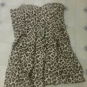 Strapless Cheetah Print Dress
