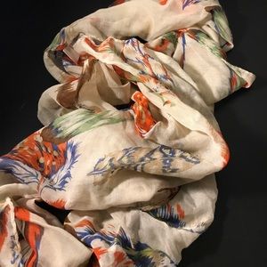 Feather patterned scarf