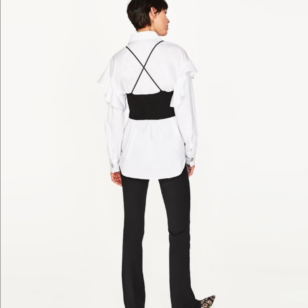 Zara metallic studded vegan leather crop top - Picture 5 of 5