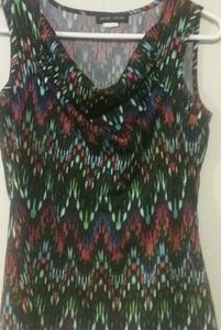 Cowl Neck Patterned Shirt