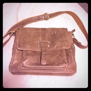 Brown Leather messenger bag/ laptop bag/ briefcase