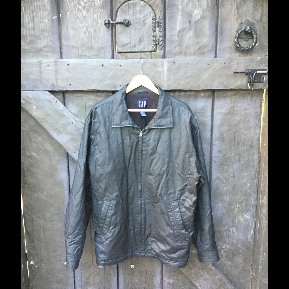 Gap men's Black faux leather jacket XL