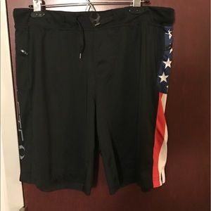 American flag Hylete crossfit shorts.