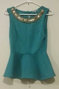 Charlotte Russe Teal Peplum Top