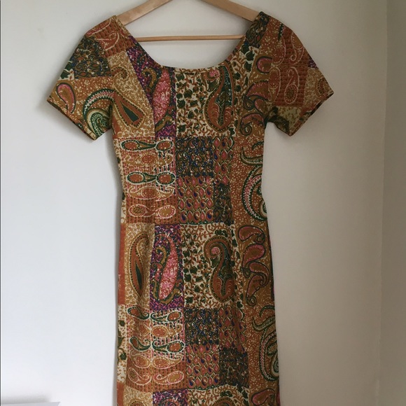 Vintage Paisley Wiggle Dress - Picture 1 of 2