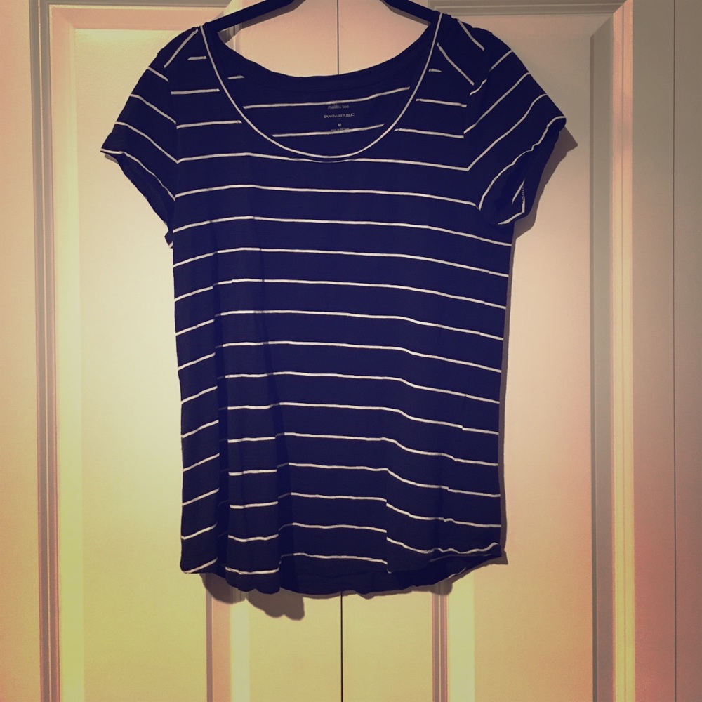 black and white striped tee