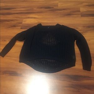 Black open back sweater