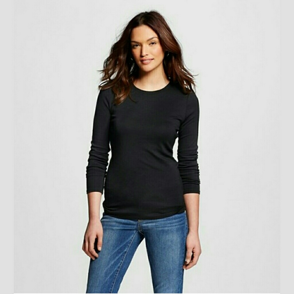Black Long Sleeve Crew Neck Medium Champion