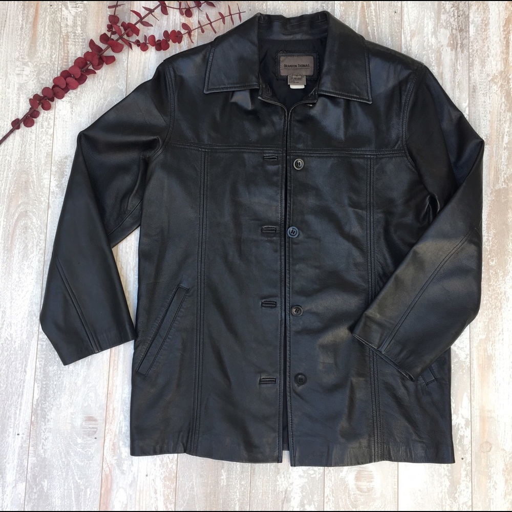 Brandon Thomas Women's Leather Jacket, EUC