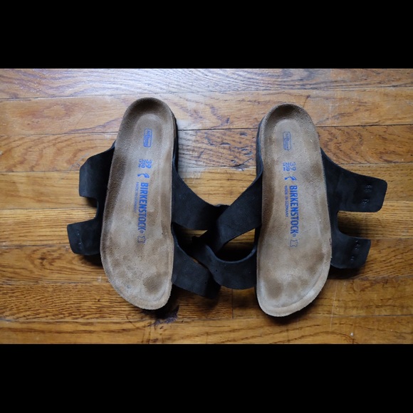 Mocha Suede Birkenstocks w/soft footbed - Picture 2 of 6