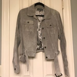 Gray Suede Motorcycle Jacket