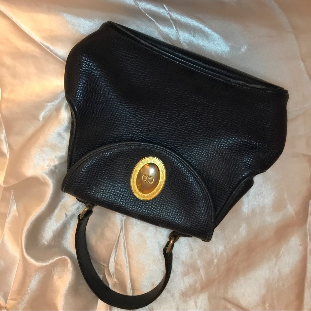 Auth Christian Dior navy handbag