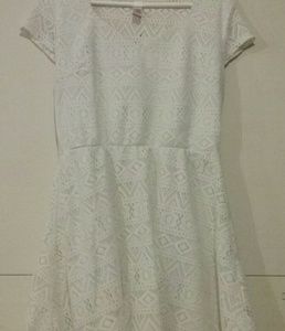 Patterned White Dress
