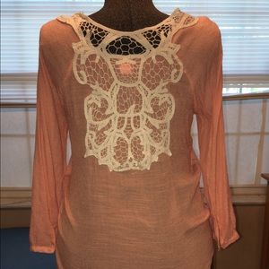 Crocheted backed blouse