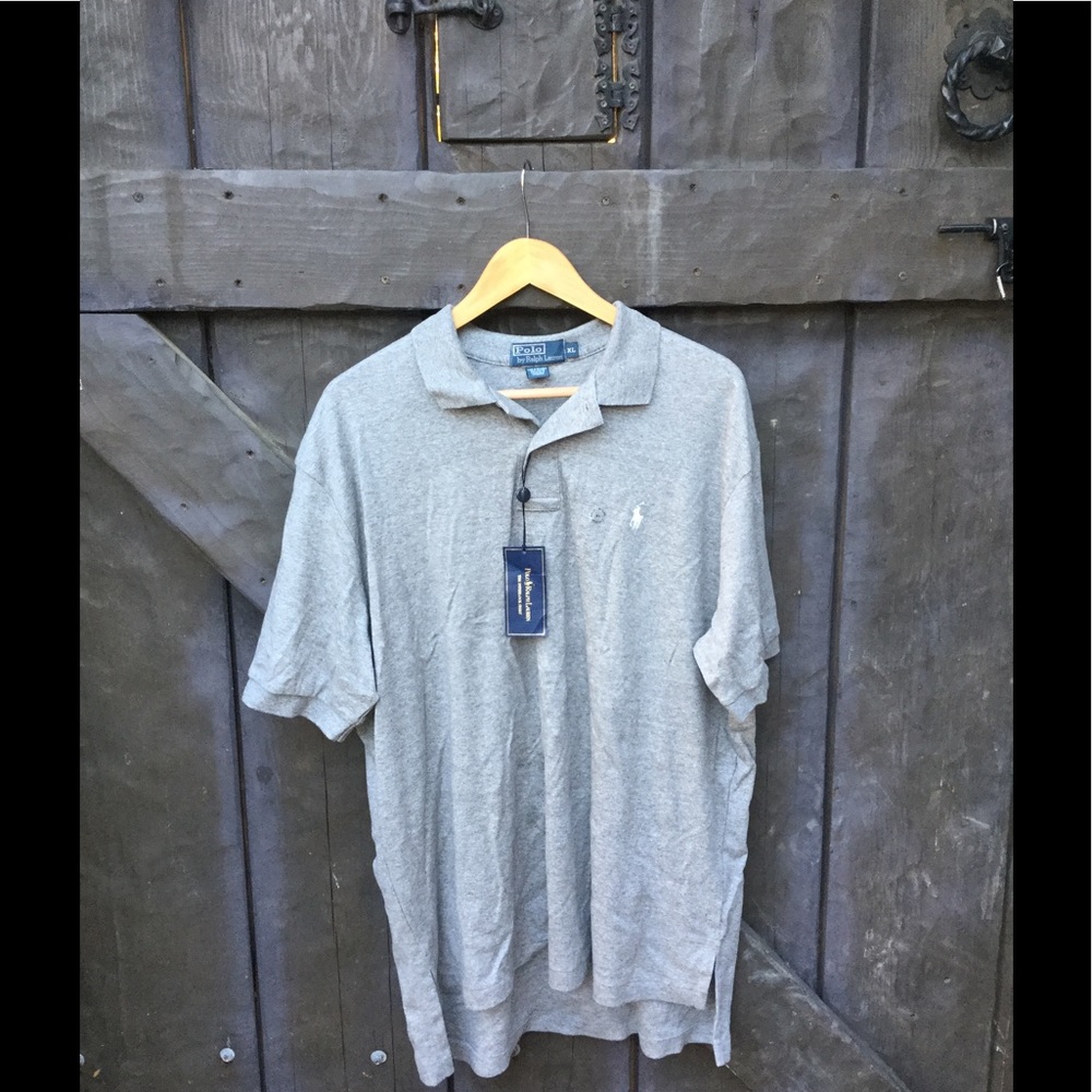 MENS POLO SHIRT BY RALPH LAUREN SIZE XL GREY NWT
