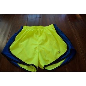 Nike Dri Fit neon yellow running shorts
