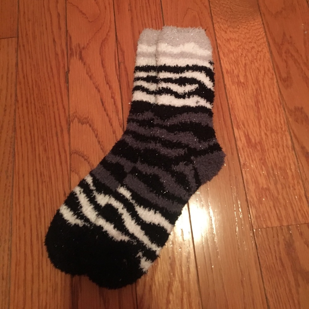 Zebra Fuzzy Socks