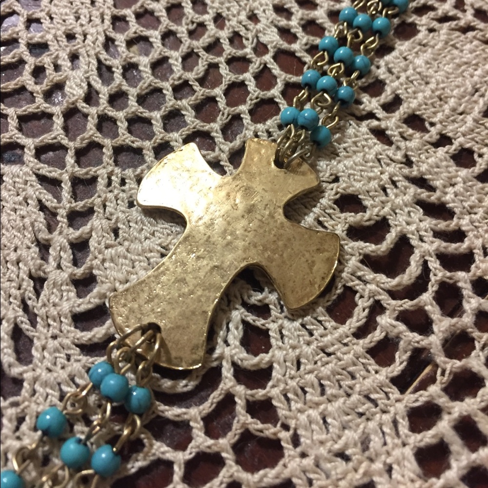 Matte Gold Cross Bracelet