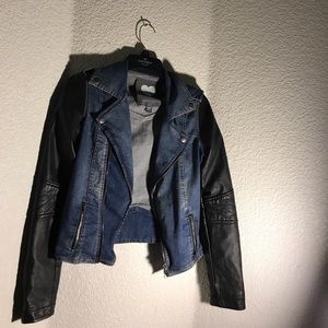 Kendall and Kylie line Leather + Denim jacket