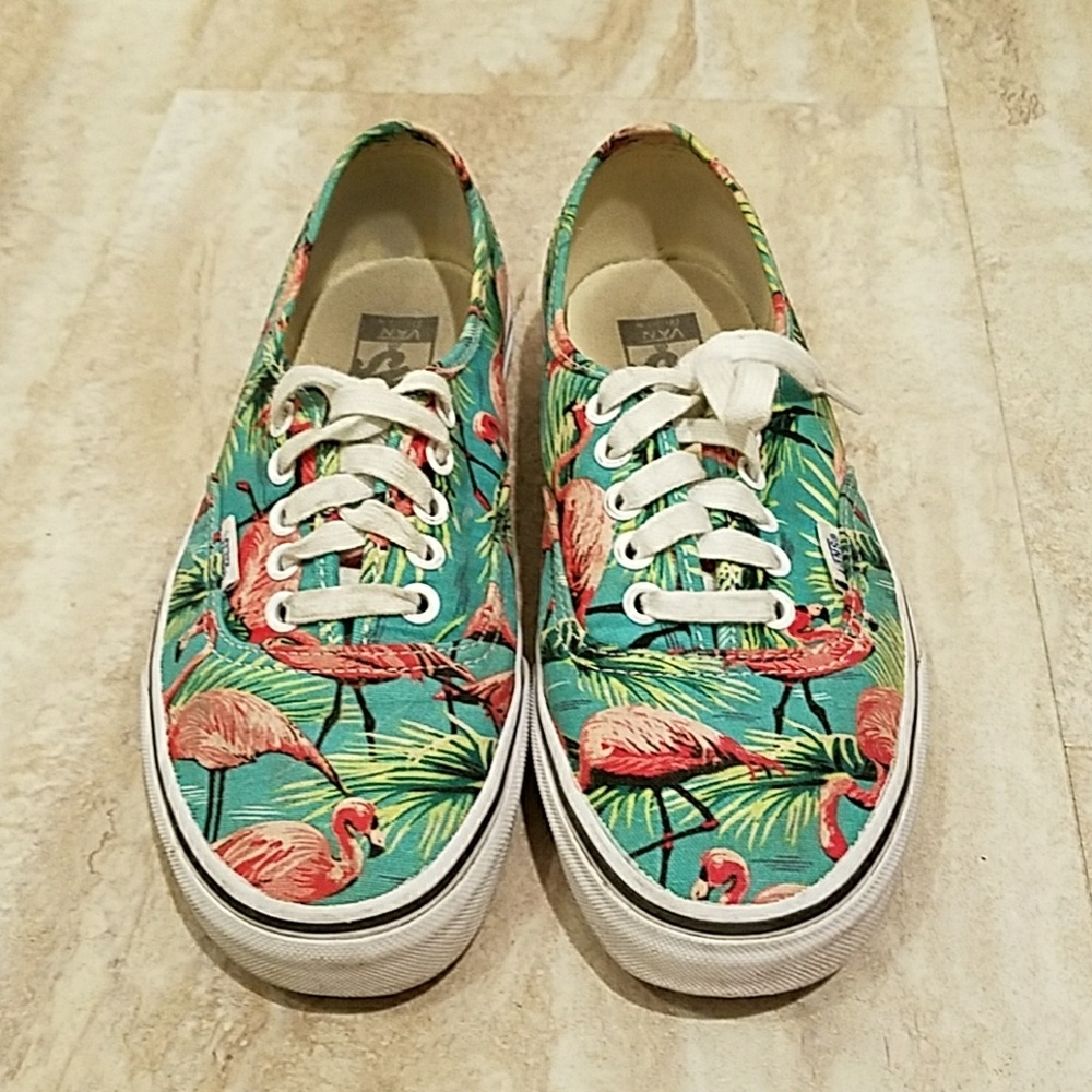 Flamingo print vans