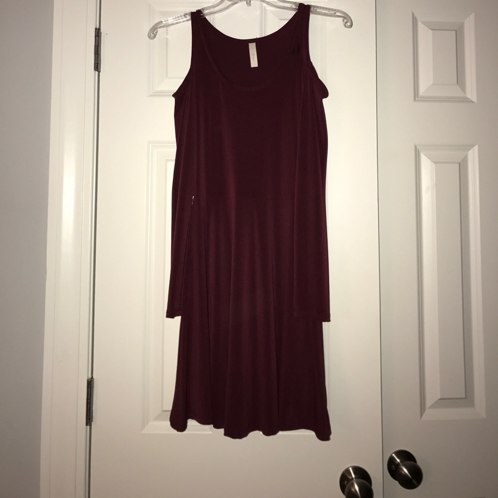 A burgundy dress