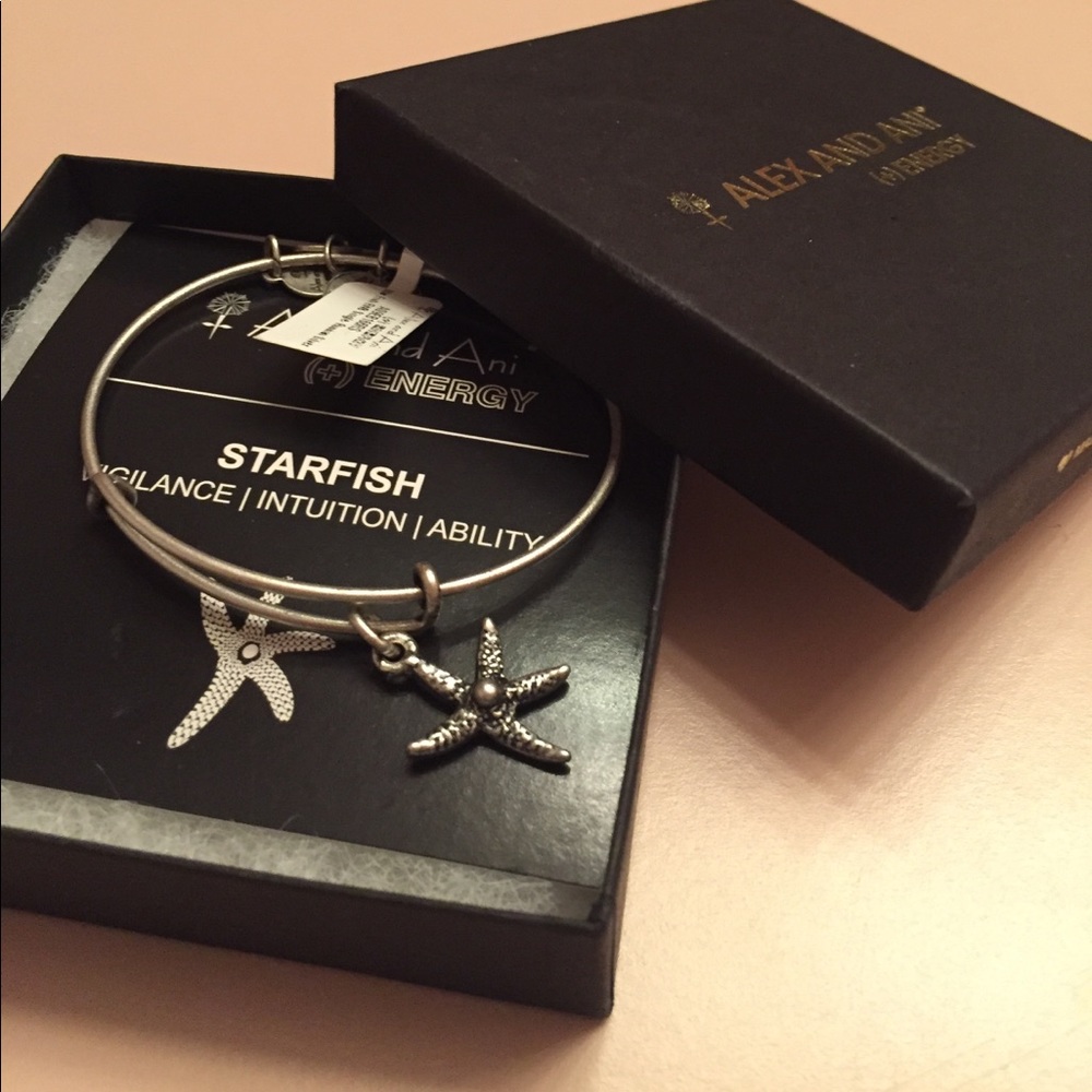 silver alex and ani starfish bracelet