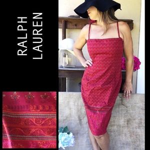 PRINTED NWT R. Lauren Red Stretch Adjustable Strap