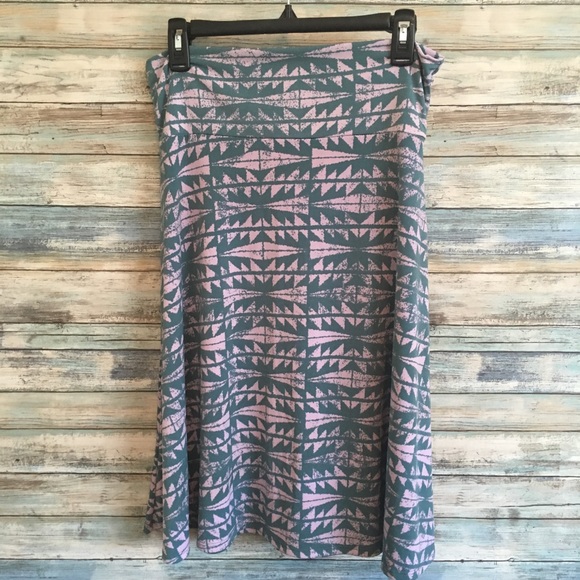 LuLaRoe Azure Skirt, Aztec Print, Teal and Lilac - Picture 1 of 2