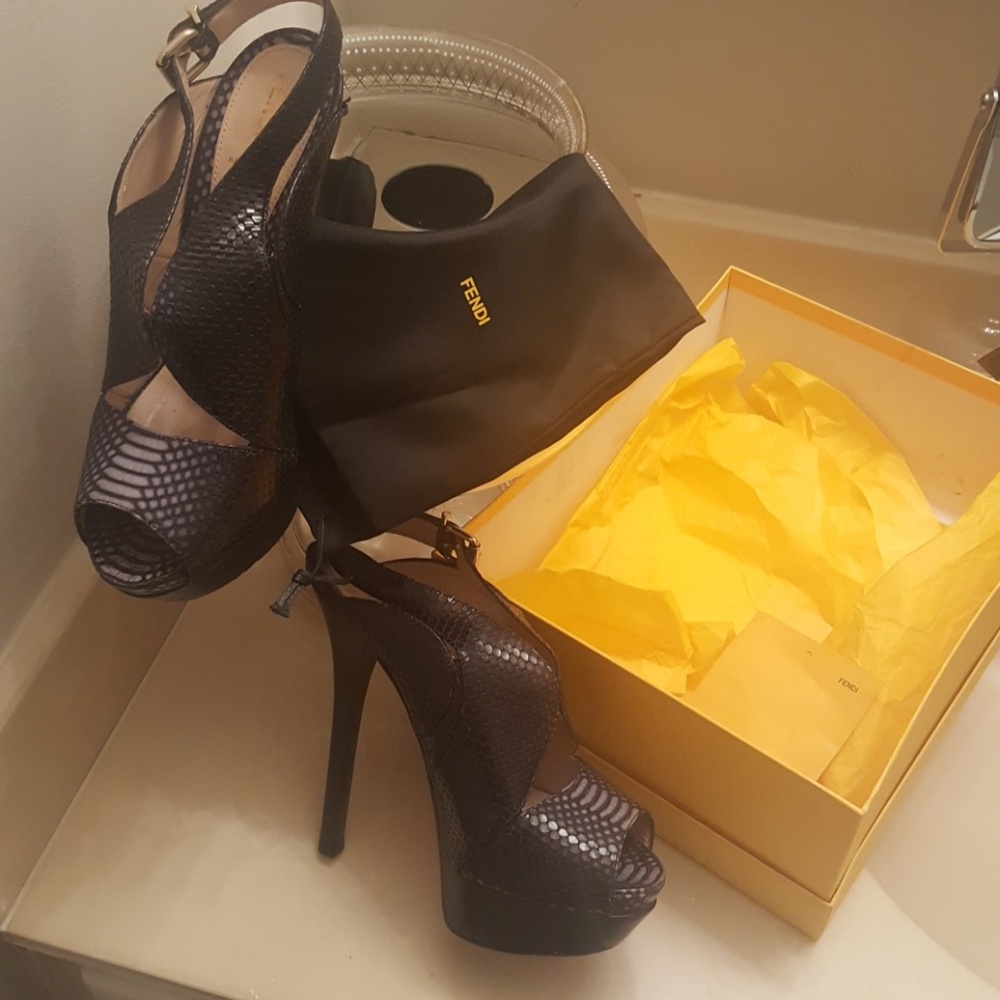 Authentic Fendi Snakeskin Platforms