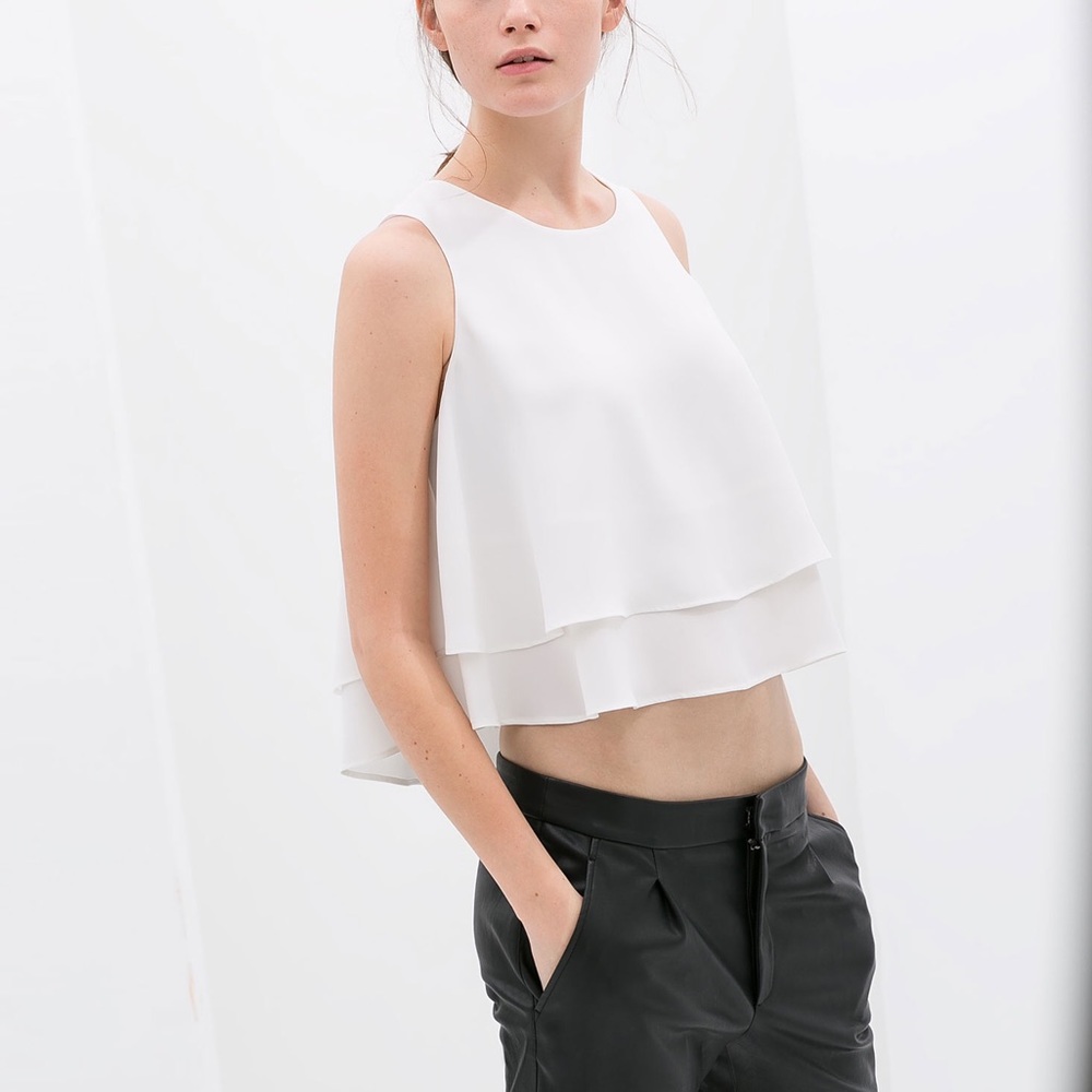 ZARA white tank blouse
