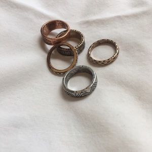 Geometric Etched Ring Set