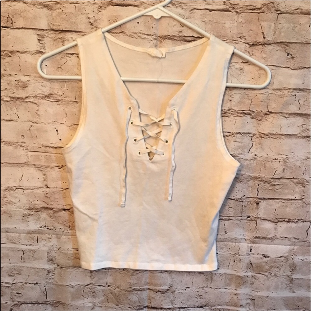 Lace up crop top