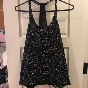 Worn once black and white speckled lululemon tank