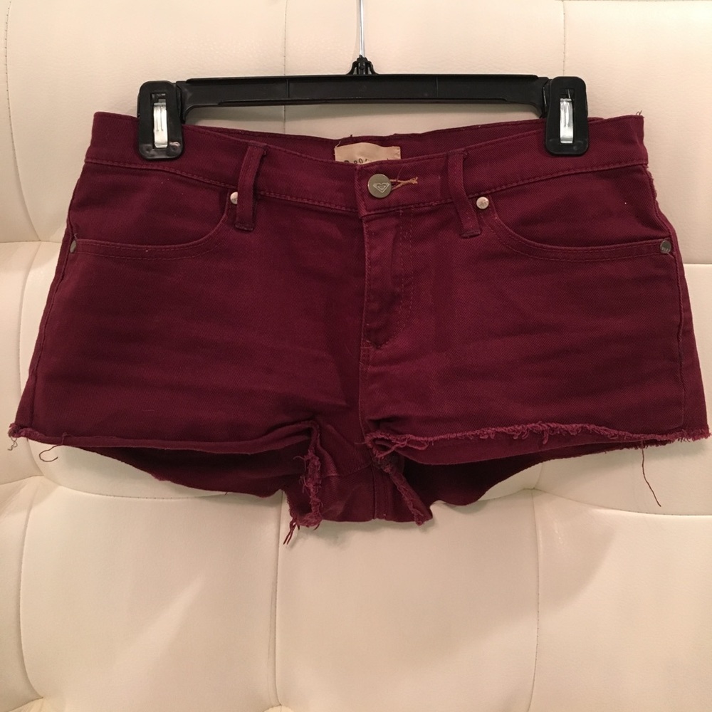 Red jean shorts ROXY