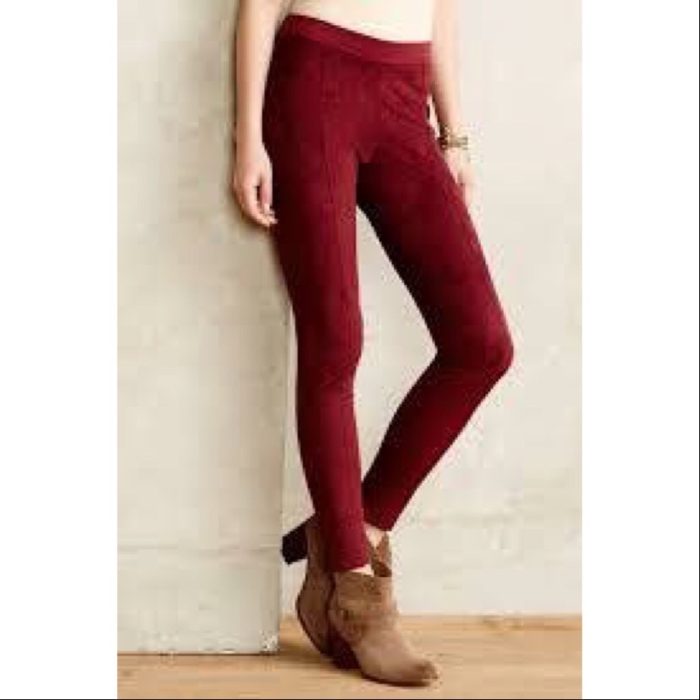 Anthropologie La Fee Verte vegan suede leggings.