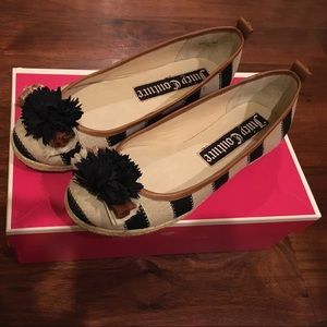 Juicy Couture flats.  Dark natural/ regal navy