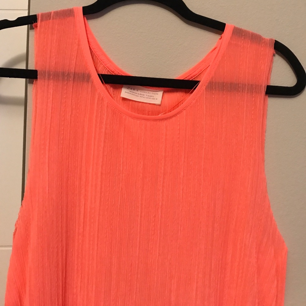 Zara Orange Basic Tank Size Small - image 1