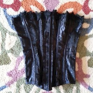 Vintage Black Corset Exclusive Brocade Lace-Up 32