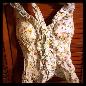 Price Drop! Love Culture Blue Floral Padded Halter