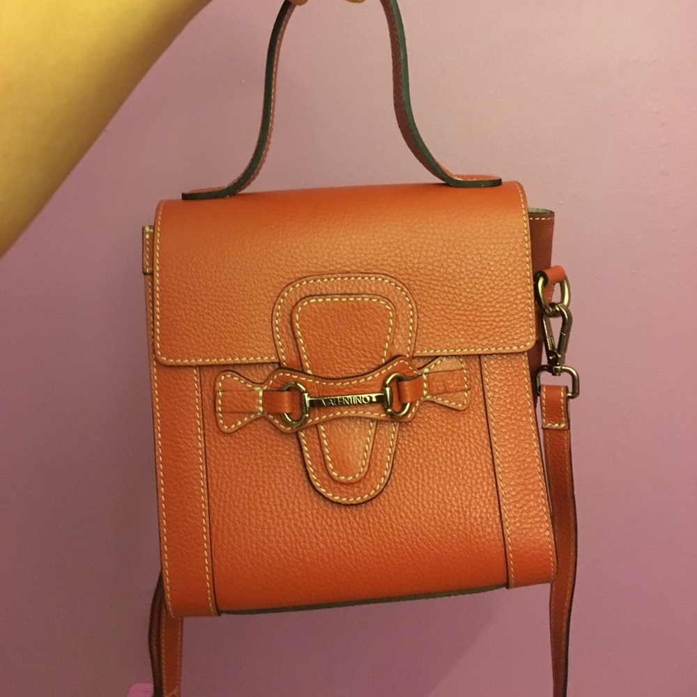 Orange Valentino crossbody satchel