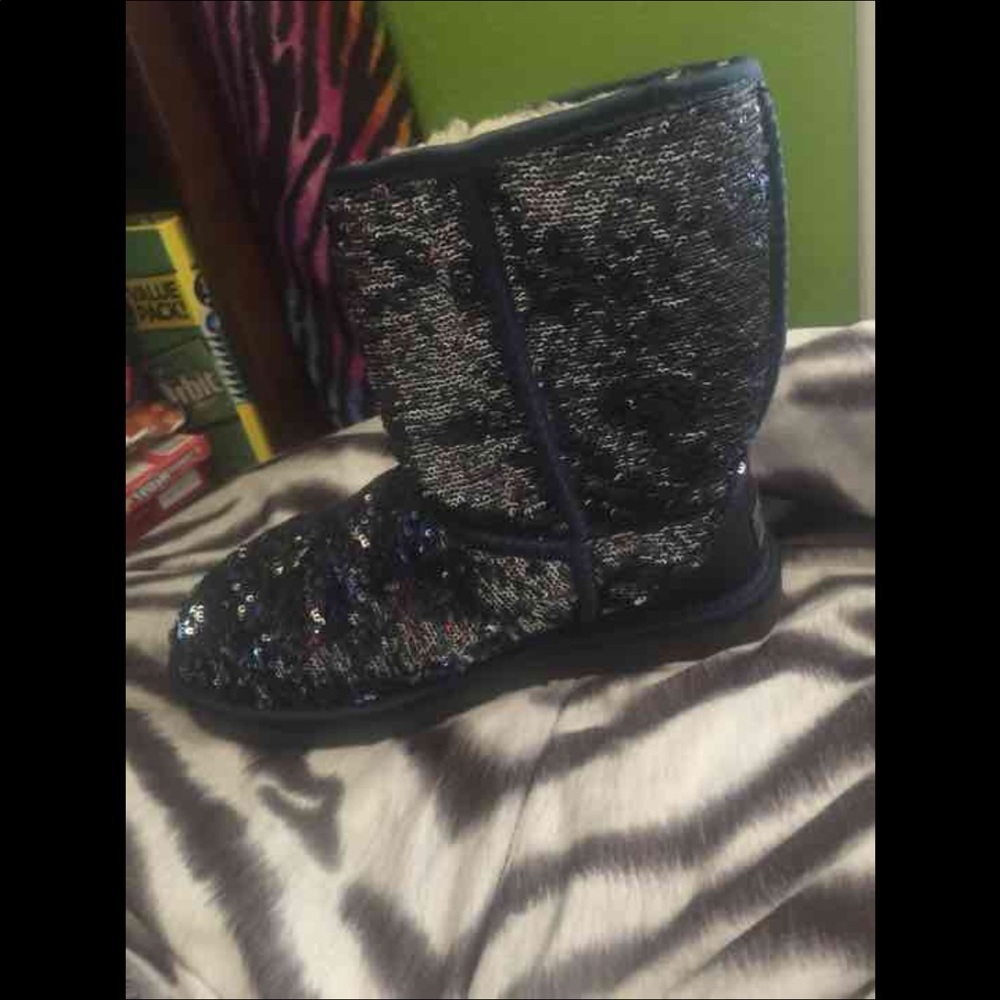 Women's Glittery Blue and Silver UGGS