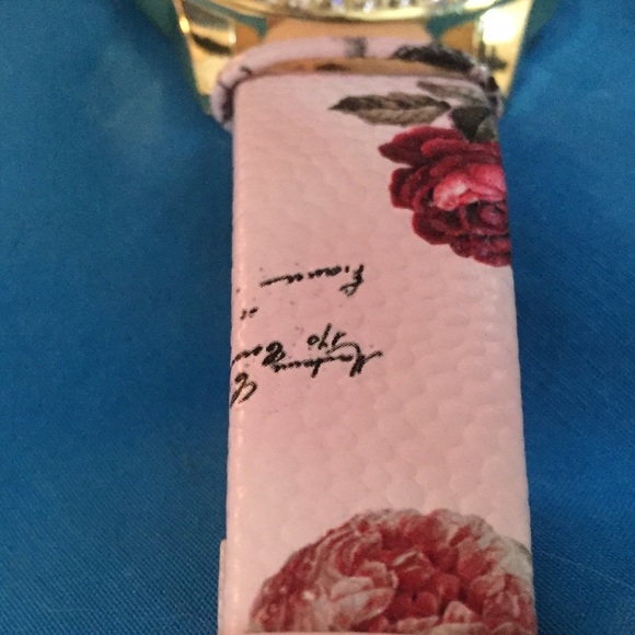 Watch with roses, calligraphy, crowns. NWT - Picture 3 of 4