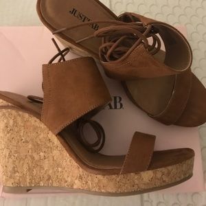 Wedge lace ups (never worn)