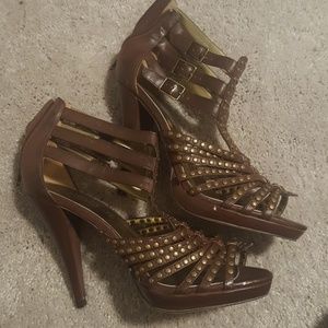 New Aldo Strappy Brown Heels