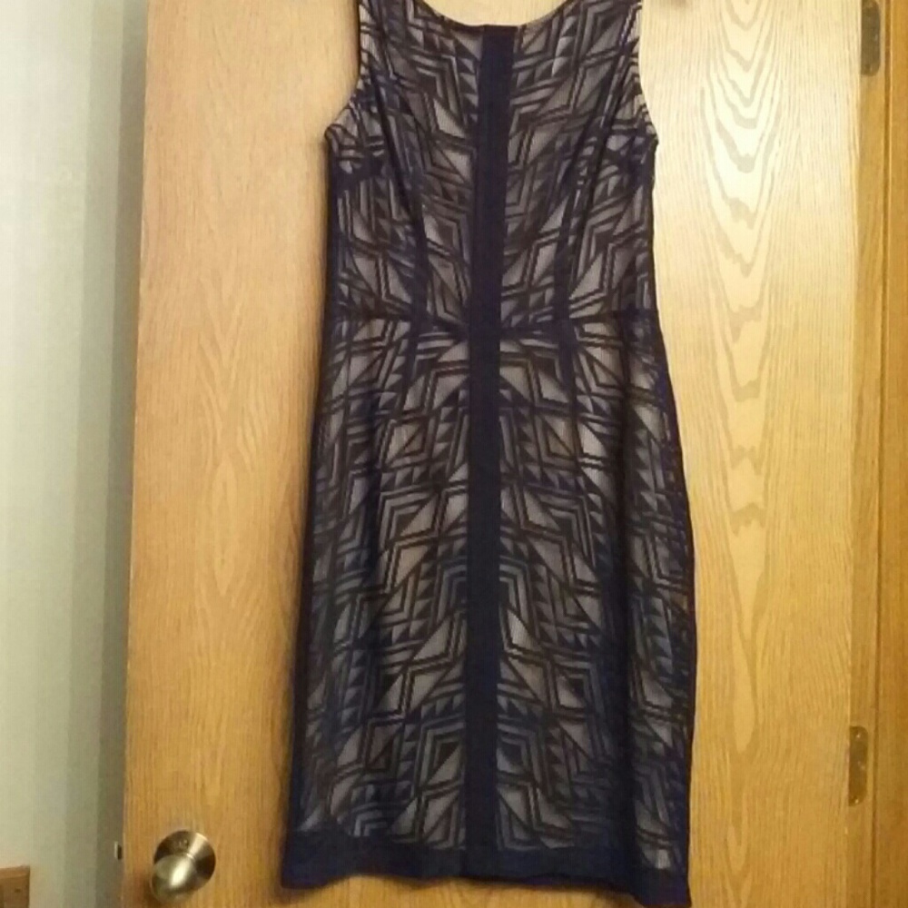 London Times Black & Cream Lace Dress