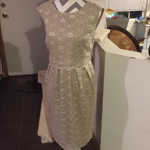 Nude Lace R&M Richards Cocktail Dress - 14W